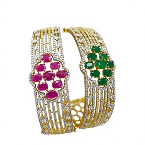 Stunning Gold Finish Premium Quality CZ Openable Fashion <b>Bracelet</b> for Wedding and Engagement Collection Party Wear For Women - Product Image 2