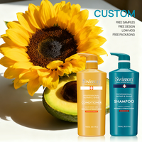 Ensemble Shampooing et Après-Shampooing au Beurre d'Avocat Naturel, Nourrissant, Réparateur, Anti-Casse pour Cheveux Bouclés, Abîmés et Secs