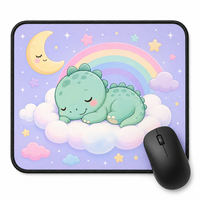 Vigreat Tapis de souris personnalisé motif rêve pastel, tissu imperméable, design étoile et lune, accessoires de bureau