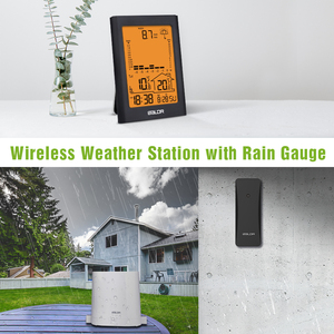 Pluviomètre <span class=keywords><strong>BALDR</strong></span> <span class=keywords><strong>Station</strong></span> météo Moniteur de pluviométrie Jardin Pluviomètre Capteur de température intérieur/extérieur - Product Image 3