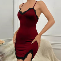 Vêtements de nuit sexy en bambou pour femmes Chemise de nuit courte à col en V Chemise de nuit camisole Chemises de nuit Robe de nuit pour femmes