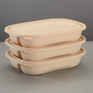 可生物降解 4 隔层玉米淀粉食品容器，46 盎司，可微波加热，新鲜冷冻，外卖一次性午餐盒 - Product Image 4