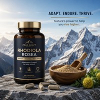 Poudre d'extrait de Rhodiola Rosea de qualité alimentaire naturelle, 3% de Rosavines et 1% de Salidroside, emballée sous vide