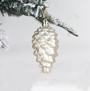 Wholesale Glass-blown <b>Pinecone</b> Shaped Christmas Glass Hanging Ornaments for Christmas Holiday - Product Image 2