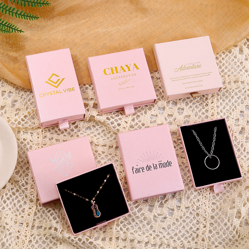 Custom Luxury Rigid Gift Box Drawer 1200g Paperboard Ring Earring Bangle Necklace Jewelry Gift Cardboard Box with Lid