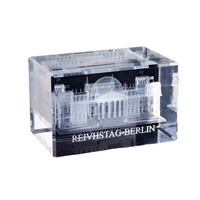 Cube en cristal gravé au laser 3D de haute qualité, respectueux de l'environnement, modèle de bâtiment allemand, logo personnalisé, petits souvenirs touristiques