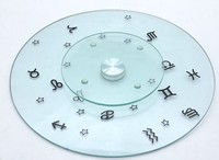 12/14/16/18/20 Zoll Runde Drehbare Servierplatte aus Gehärtetem Glas, Drehteller, Servierplatte/Tischplatte (Transparent)