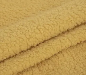 100% polyester super doux coton Sherpa polaire doublure Shu velours bas poils peluche fausse fourrure tissu