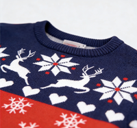 Pull Jacquard Personnalisé OEM & ODM 2026 pour Noël, Manches Longues, Tricot d'Hiver pour la Famille, Enfants Filles Garçons, Automne