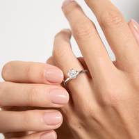 Bague de mariage solitaire personnalisée à six griffes avec diamant de laboratoire taille ronde 0,5-3 carats en or massif 10K/14K/18K certifié IGI clarté VVS CVD/HPHT