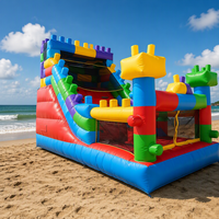 Château gonflable commercial avec toboggan aquatique, très populaire pour le plaisir et le divertissement, avec souffleur - Offre spéciale