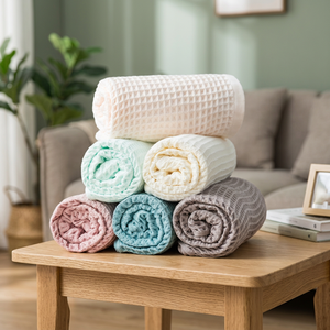 Serviettes de bain en coton tricoté de couleur unie, hypoallergéniques, écologiques, en rouleau, pour usage domestique, ensemble de serviettes pour adultes - Product Image 1
