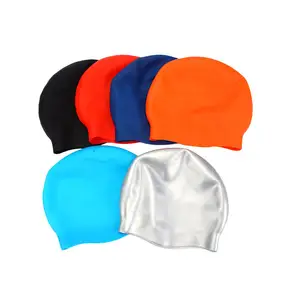 Facoty Supply Color Print Swim Hat Customized Silicone Swim Cap For Adult Kids
