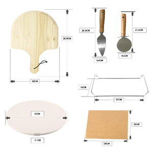 Herramienta de accesorios para <span class=keywords><strong>Pizza</strong></span>, 17 Uds., horno de <span class=keywords><strong>Pizza</strong></span> de cordierita refractaria, parrilla de piedra, servidor cortador de estante para servir - Product Image 1