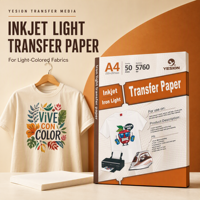 Papier transfert thermique jet d'encre OEM pour t-shirts en coton clair – Feuilles imprimables thermocollantes pour projets de décoration de vêtements DIY