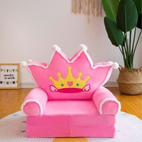 Canapé-lit pliable triple en coton doux et mignon pour enfants, 120 cm, motif dessin animé, chaise de jeu pour tout-petits et bébés, protection intégrée