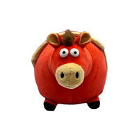 Peluche Mascotte Personnalisée, Jouet en Peluche, Âne Rouge, Design Cheval Mignon, Remplissage Coton PP, Peluche Super Douce, Cadeau pour Enfants