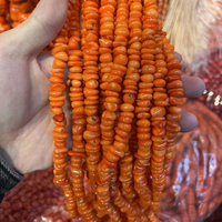 Vente en gros 10mm de corail de bambou de mer perles de corail orange en vrac perles de bambou de mer pour la fabrication de bijoux
