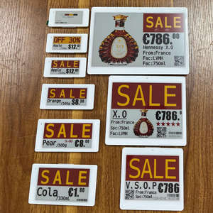 Etiqueta de precio digital NFC ESL de 2.9 pulgadas sin batería, ultrafina, 4 colores, con tinta electrónica para estanterías de supermercados y almacenes. - Product Image 1