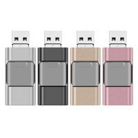 Clé USB OTG pour Smartphone, Clé USB 3 en 1, Clé USB 3.0, 16 Go, 32 Go, 64 Go, Mémoires USB