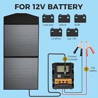 Panneaux solaires monocristallins ALECTER 100W 18V, efficacité >23%, certifiés TUV, pliables, portables, étanches, design noir, pour extérieur