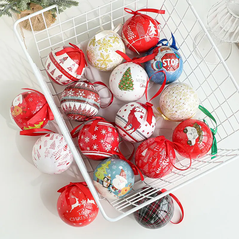 تصميم جديد كرات عيد الميلاد الزجاجية مقاومة للكسر ألوان متنوعة كرة عيد الميلاد للزينة
