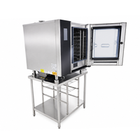 Horno Combinado Eléctrico de 4 Bandejas, Horno Combinado Inteligente con Vapor, Pantalla Táctil y Caldera para Restaurante, Pollo y Pan