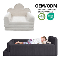 Lit pour enfants en mousse haute résilience personnalisable, emballé sous vide, en velours côtelé, mobilier modulaire pour enfants, fabricant de meubles pour enfants
