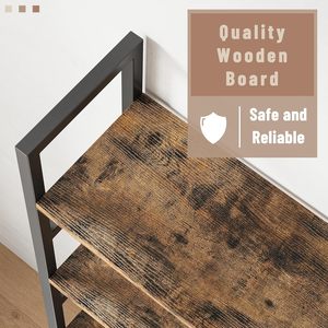 Đồ nội thất phòng khách phòng ngủ nhà văn phòng màu nâu mở hiển thị hiện đại cây Kệ sách khung kim loại Kệ sách lớn bằng gỗ Kệ sách - Product Image 5