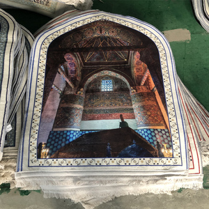 2024 Ramadán alfombra de oración islámica musulmana gruesa alfombra de terciopelo plegable para viajes, hogar, <span class=keywords><strong>mezquita</strong></span>, Hajj tamaño 70x110cm 3D impreso - Product Image 3