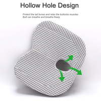 Coussin de siège en mousse à mémoire de forme en U pour chaises de bureau, camping, soins infirmiers, hôtels - Soulagement des douleurs au coccyx, sciatique, soutien lombaire, maille amovible