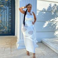 Nouvelle Arrivée YZ – Robe Sexy de Club pour Femme, Sans Manches, avec Découpes et Transparencies