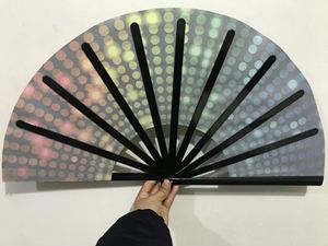 Abanico de Kung Fu Personalizado de 13 Pulgadas con Brillo UV, Abanico Plegable Grande para Discoteca y Fiestas Rave - Product Image 6
