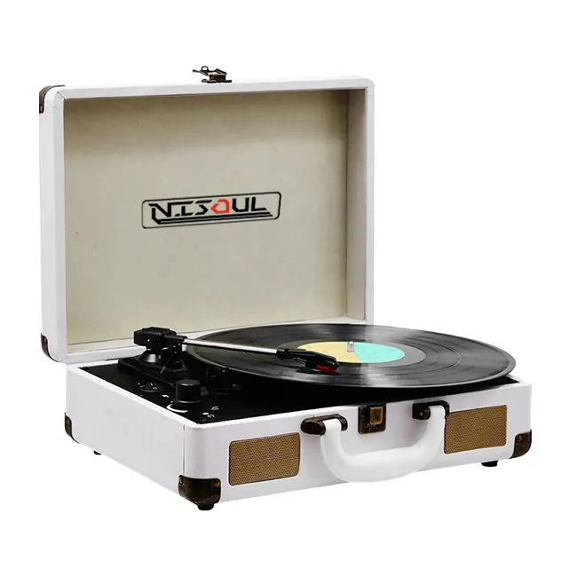 Nisoul lp turntable construído em alto-falante vinil record player disco bt gramofone fonógrafo velho cd player rádio gramofone player