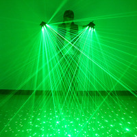 Gants laser LED rechargeables rouge et vert à 10 faisceaux, lunettes laser de scène pour DJ, boîte de nuit, bar, fête, accessoires de spectacle Laserman