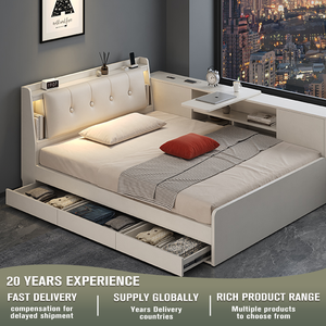 1.5m Tatami lưu trữ bảng giường gỗ Bảng phong cách hiện đại tối giản 1m giường đơn cho trẻ em với hộp lưu trữ cao - Product Image 4