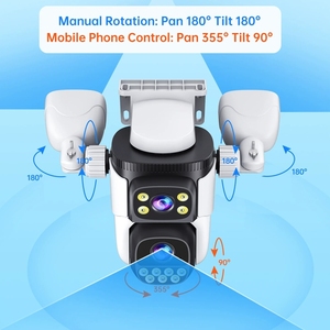 Caméra CCTV intelligente sans fil PTZ <span class=keywords><strong>extérieure</strong></span> 12Mp, système de sécurité IP Wifi à 4 objectifs, système de sécurité domestique, connectée au téléphone mobile - Product Image 5