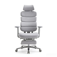 Chaise de bureau ergonomique avec dossier segmenté entièrement inclinable pour les pauses, repose-pieds rétractable, convient à une utilisation à domicile ou au bureau