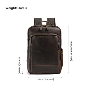 Dujiang Crazy Horse <b>Leather</b> <b>Backpack</b> Genuine <b>Leather</b> Men's Laptop Bag <b>Large</b> Capacity Outdoor Travel Bag Multifunctional <b>Backpack</b> - Product Image 4