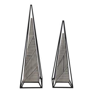 Sculture piramidali per decorazioni domestiche, oggetti decorativi in ferro e resina per soggiorno, ufficio, bagno, mensola, tavolino da caffè - Product Image 3