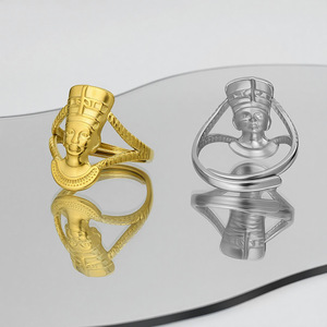 Anello per Uomo e Donna, il Fascino della Regina dell'Africa in Egitto, Anello Regolabile con Gioiello della Dea Africana - Product Image 1