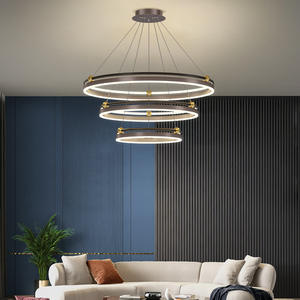 Modern Luxury Aluminum LED Ring <b>Light</b> <b>Fixture</b> Simple Creative Design Living <b>Room</b> <b>Dining</b> <b>Room</b> Bedroom Chandelier Pendant Middle - Product Image 5