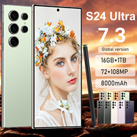 Teléfono Inteligente Android 025 S24 ULTRA Desbloqueado, 16GB+1TB, Doble SIM, 5G, Pantalla HD, Versión Global Grande en Inglés/Francés