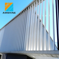 Lames verticales ovales en aluminium de qualité supérieure pour la décoration de murs-rideaux, protection solaire fixe