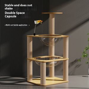 Hoogwaardig Modern Dubbellaags Kattenklimrek Springend Luxe Gigantische Dinosaurus Massief Hout Kattenboom Krabben - Product Image 1