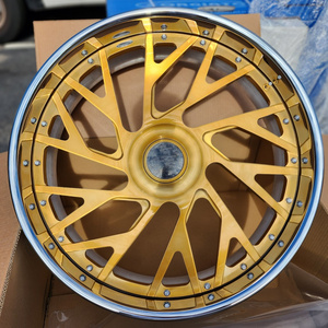 Jantes forgées sur mesure RCSR, jantes concaves, 20, 22, 23, 24, 26 pouces, verrouillage central, jantes chromées polies or pour Chevrolet <span class=keywords><strong>Bmw</strong></span> - Product Image 1