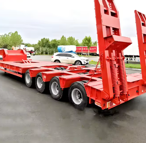 Remolque de plataforma baja para excavadora, 3 o 4 ejes, 50, 60, 80 toneladas, con cuello de cisne, tipo Lowboy, para la venta - Product Image 1