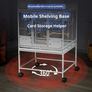 Papegaaienkooi Grote Metalen Vogelkooi Solide Knop Luxe Villa Kooi Gestapelde Dubbele Laag Ecologisch Gepoedercoat Reproductiekooi - Product Image 4