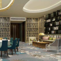 Laine arrière personnalisée de luxe mur à mur 5 étoiles Alfombras Hotel Style Banquet Hall Axminster Tapis à vendre