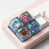 3D Printed Resin for Pokemoned Hand Poured Epoxy Resin Artisan Keycap CNC Machining Mechanical Japanese Anime Keyboard Keycaps